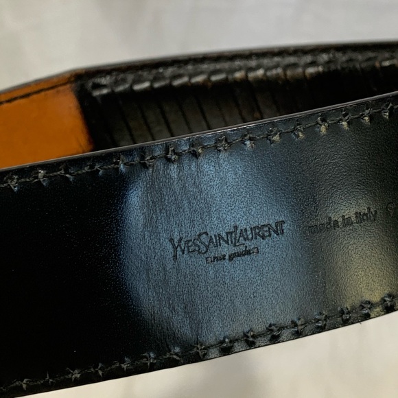 YSL Yves Saint Laurent brown woven leather belt 34 main image 7